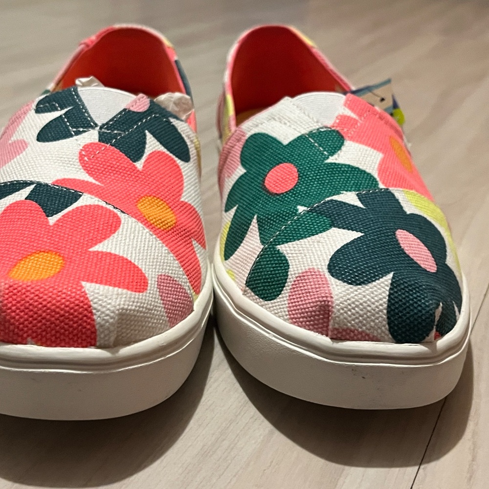 Toms Womens Alpargata Cupsole Egret Retro Floral Print - Picture 5 of 9
